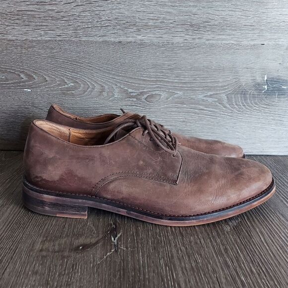 Polo Ralph Lauren Mollington Shoes Plain Oxford , Leather Upper Brown Size 9.5D - Picture 1 of 11